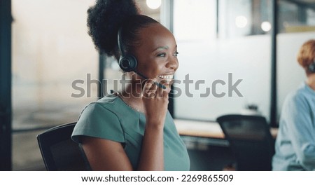 Face, business and woman in call center, telemarketing and customer support in office. Portrait, female agent or consultant with headset, conversation or consulting for digital marketing, crm or help Royalty-Free Stock Photo #2269865509