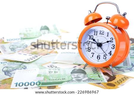 Currency on banknote money background