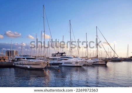 Ships at the Marina Herzliya Yacht Club, in Herzliya, Israel. Royalty-Free Stock Photo #2269872363