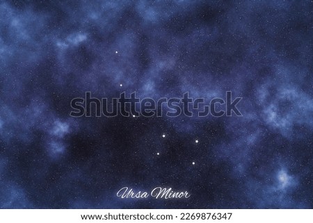 Ursa Minor star constellation, Brightest Stars ,Little Bear, Polaris, North Star Royalty-Free Stock Photo #2269876347