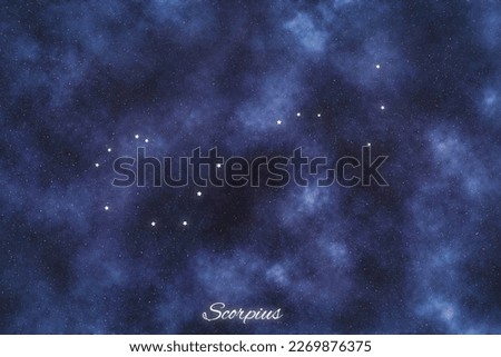 Scorpius star constellation, Brightest Stars , Scorpion Constellation Royalty-Free Stock Photo #2269876375