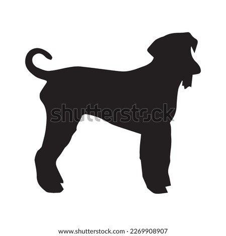 Airedale Terrier silhouette real in black