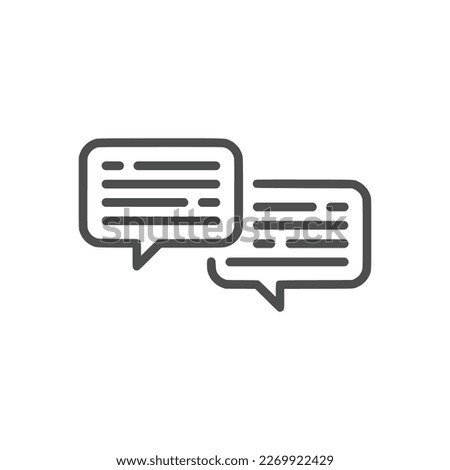 Chat dialogue icon. Dialogue box icon symbol. Online chat vector illustration on isolated background. Dialogue box sign for mobile concept and web design