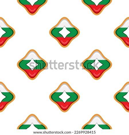 Pattern cookie with flag country Bulgaria in tasty biscuit, pattern cookie consist of flag country Bulgaria on natural biscuit, fresh biscuit cookie with flag country Bulgaria it pattern sweet food