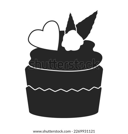 Cupcake vector icon. Black vector icon isolated on white background cupcake.