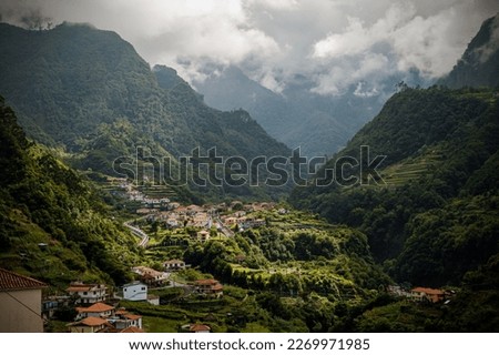 Amazing landscape with a small village in Madeira island, Portugal
