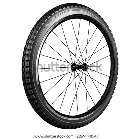 Bicycle tire and wheel isolated on white background. Royalty-Free Stock Photo #2269978549