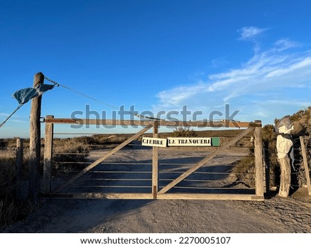 access gate in the countryside of argentinian patagonia. Tranquera