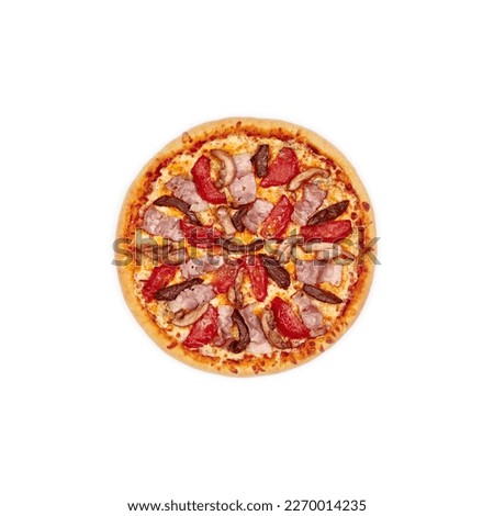 Mexican Pizza top view on a white background isolate