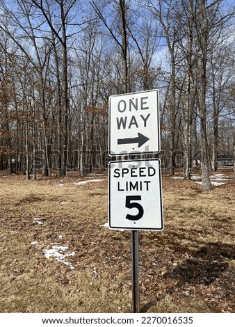 One way speed limit sign