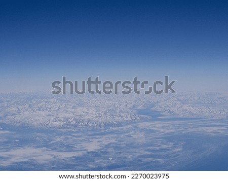 Aerial view of Greenland mountains