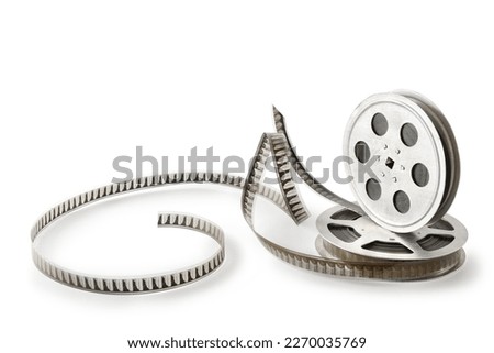 Old film strip isolated on white background.