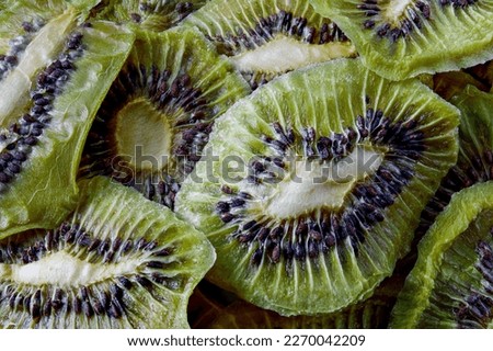 Fruit chips. Dried kiwi. Eco product. Close-up view.