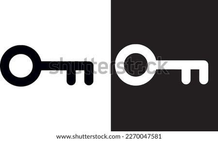 Key Outline Icon vector design black and white