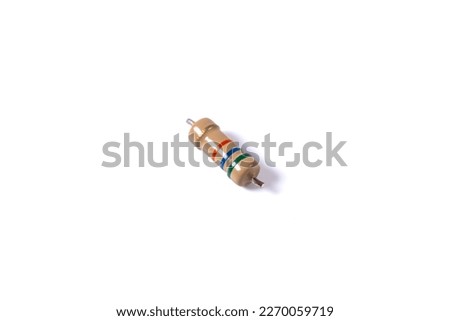 Electrical resistor. Close up of resistor component isolated on white background Royalty-Free Stock Photo #2270059719