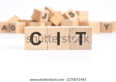 text CIT - Corporate Income Tax - written on wooden cubes on white background
