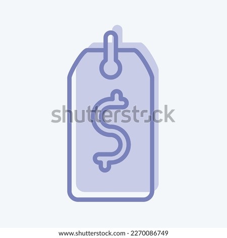 Icon Price Tag. related to Contactless symbol. Two Tone Style. simple design editable. simple illustration