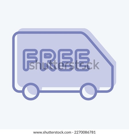 Icon Free Shipping. related to Contactless symbol. Two Tone Style. simple design editable. simple illustration