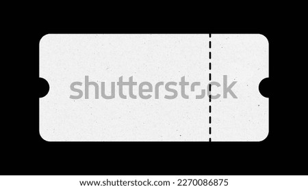 White ticket isolated with paper texture for mockups Royalty-Free Stock Photo #2270086875