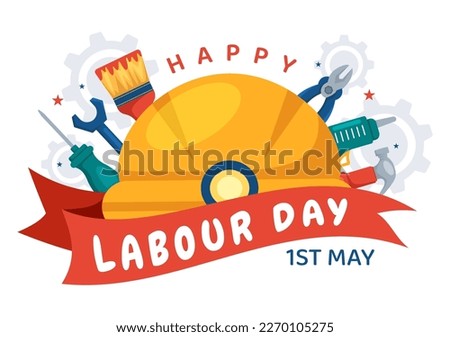 Happy Labor Day on 1 May Illustration with Different Professions and Thank You to All Workers for Your Hard Work in Flat Cartoon Hand Drawn Templates