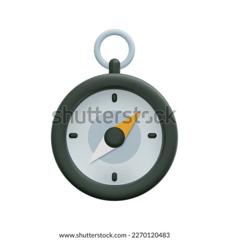 3d compass icon vector. Isolated on white background. Content about equipment compass, and survey equipment for tourism. 3d travel concept. Cartoon minimal style. 3d icon vector render illustration.
