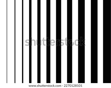 Black and white monochrome stripes background. Different sizes seamless pattern. Vector illustration.