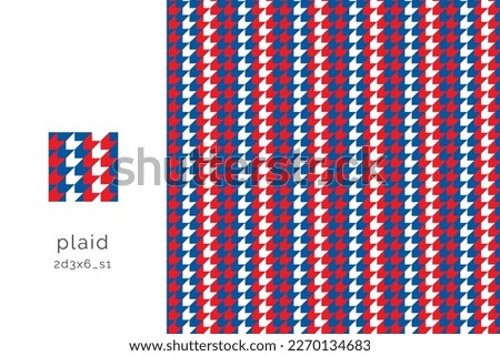 Seamless vector plaid graphic pattern in blue, red and white for scarf, tablecloth, wrapping,  clothing, textile, shirt, blanket, throw.
