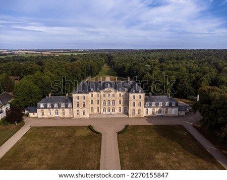The Château de Bertangles, also named Château de Clermont-Tonnerre, is a historic castle in Bertangles, Somme, Hauts-de-France, France.  Royalty-Free Stock Photo #2270155847
