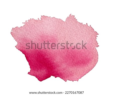 Contemporary artistic Red abstractive watercolor spot isolated on a white background