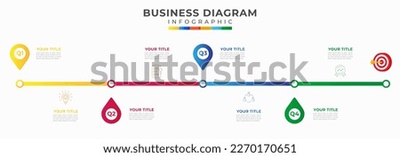 4 Steps Modern Timeline diagram calendar with 4 quarter topics and icon symbol, presentation vector infographic. Royalty-Free Stock Photo #2270170651