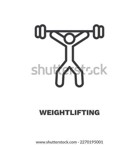 weightlifting icon. Thin line weightlifting icon from health and medical collection. Outline vector isolated on white background. Editable weightlifting symbol can be used web and mobile