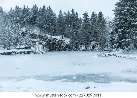 Beautiful winter landscape on the heights of the Thuringian Forest near Floh-Seligenthal - Thuringia - Germany