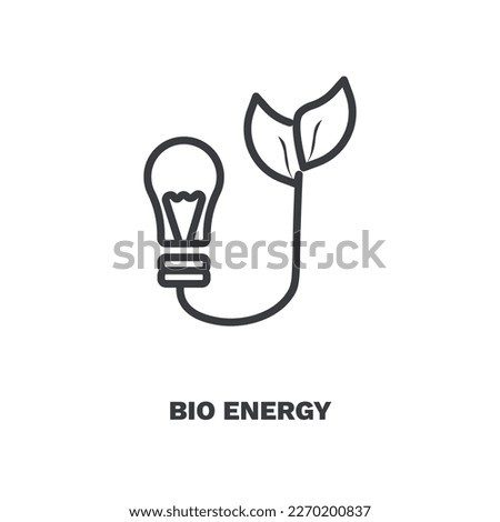 bio energy symbol icon. Thin line bio energy symbol, plant icon from ecology collection. Outline vector isolated on white background. Editable bio energy symbol symbol can be used web and mobile