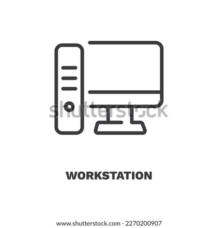 workstation icons. Thin line workstation, office icon from computer and tech collection. Outline vector isolated on white background. Editable workstation symbol can be used web and mobile Royalty-Free Stock Photo #2270200907