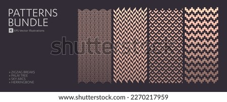 Abstract Patterns Bundle Herringbone Chevron Sky Arcs Palm Tree Geometric Zigzag Bricks