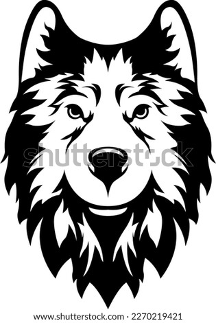 Head of dog abstract character illustration. Graphic logo designs template for emblem.