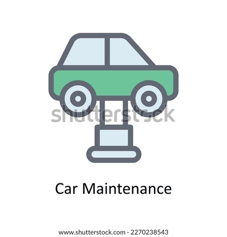 Car Maintenance Vector   fill outline Icons. Simple stock illustration stock