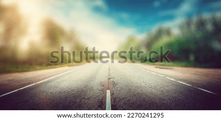 Autumn road background blur tilt shift panoramic