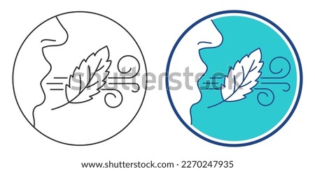 Breath freshener icon - sprayer or chewing gum with smell of spearmint Royalty-Free Stock Photo #2270247935