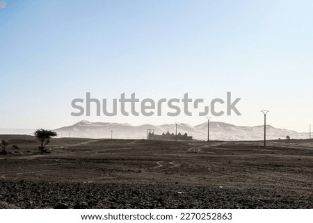 nuclear power plant in the desert, beautiful photo digital picture