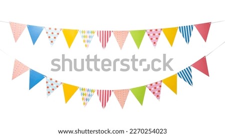 Set of Paper Party flags isolated on white background with clipping path. Royalty-Free Stock Photo #2270254023