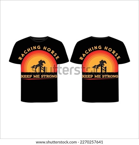 Simple and creative Horse Riding t shirt design template  