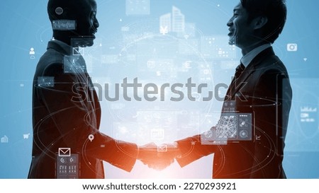 Business and technology concept. Communication network. Data analysis. Management strategy. Digital transformation. Royalty-Free Stock Photo #2270293921