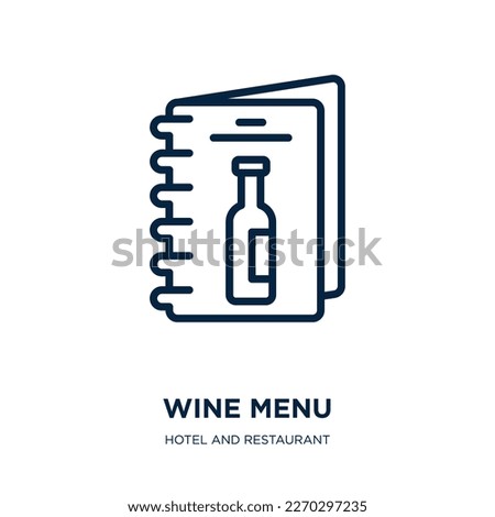 wine menu icon from hotel and restaurant collection. Thin linear wine menu, menu, drink outline icon isolated on white background. Line vector wine menu sign, symbol for web and mobile