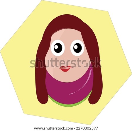 Cute and funny women avatar vector against yellow and white background