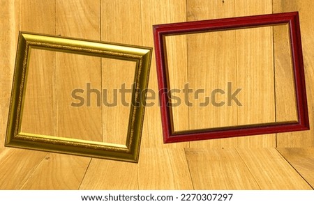 vintage frame on old wooden wall