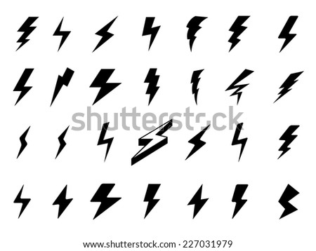 Lightning icons set Royalty-Free Stock Photo #227031979