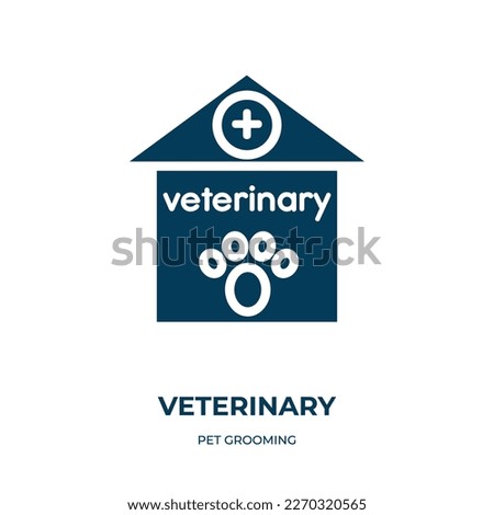 veterinary vector icon. veterinary, pet, kitten filled icons from flat pet grooming concept. Isolated black glyph icon, vector illustration symbol element for web design and mobile apps