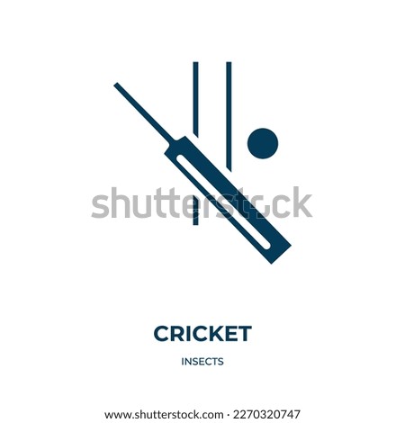 cricket vector icon. cricket, game, ball filled icons from flat insects concept. Isolated black glyph icon, vector illustration symbol element for web design and mobile apps