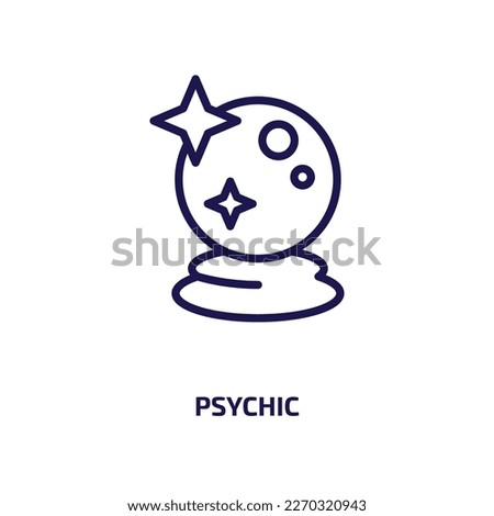 psychic icon from user interface collection. Thin linear psychic, business, spiritual outline icon isolated on white background. Line vector psychic sign, symbol for web and mobile Royalty-Free Stock Photo #2270320943
